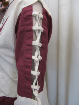 Preview: Ladies Medieval Dress Nature/Burgundy
